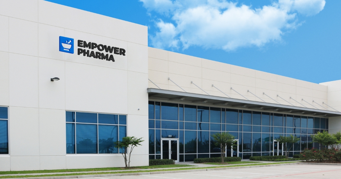 The front view of the Empower Pharma 503B facility in Houston, Texas.