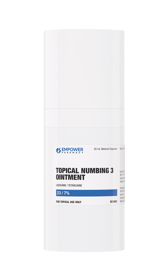 A foam pump dispenser of Empower Pharmacy's Topical Numbing 3 Ointment.