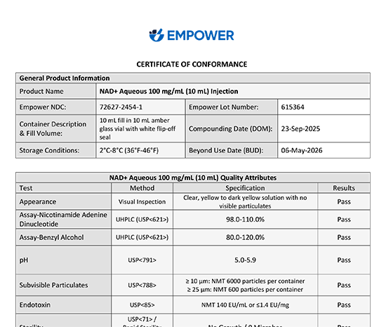 Certificate of Conformance